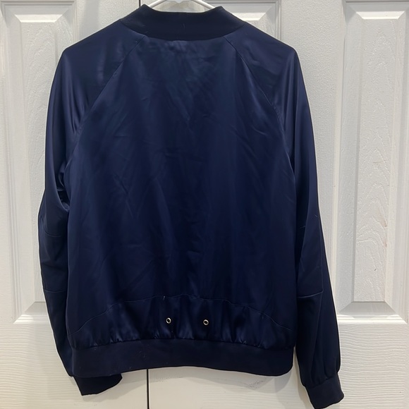 Blue satin like bomber jacket - Picture 2 of 3